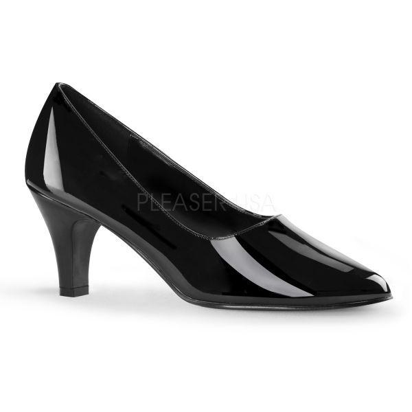 DIVINE-420 Klassische Pumps mit Blockabsatz schwarz Lack